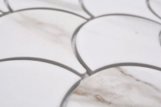 Mosaïque céramique blanche mate aspect pierre Carreau de cuisine Miroir de salle de bain Paroi de douche MOS13-FS112_f