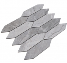 Mosaïque céramique gris clair mat aspect pierre Carreau de cuisine Miroir de salle de bain Paroi de douche MOS13-L0206_f