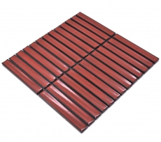 Mosaïque céramique rouge brillant aspect bâtonnets Carreau de cuisine Miroir de salle de bain Paroi de douche MOS24-CS56_f