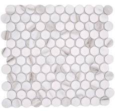Mosaïque céramique blanche mate aspect pierre Carreau de cuisine Miroir de salle de bain Paroi de douche MOS10-1112GR_f