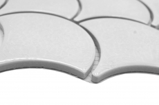 Mosaïque céramique blanc brillant aspect éventail Carreau de cuisine Miroir de salle de bain Paroi de douche MOS13-FS1_f