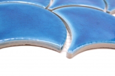Mosaïque céramique bleu foncé brillant aspect éventail Carreau de cuisine Miroir de salle de bain Paroi de douche MOS13-FS3_f