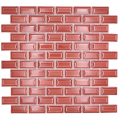 Mosaïque céramique rouge brillant aspect métro Carreau de mosaïque mur de cuisine miroir salle de bain mur de douche MOS26-0912
