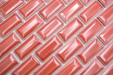 Mosaïque céramique rouge brillant aspect métro Carreau de mosaïque mur de cuisine miroir salle de bain mur de douche MOS26-0912