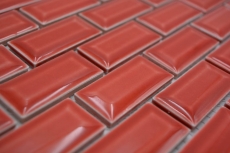 Mosaïque céramique rouge brillant aspect métro Carreau de mosaïque mur de cuisine miroir salle de bain mur de douche MOS26-0912