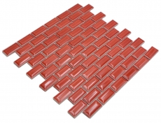 Mosaïque céramique rouge brillant aspect métro Carreau de mosaïque mur de cuisine miroir salle de bain mur de douche MOS26-0912
