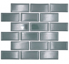 Mosaïque céramique vert foncé brillant aspect métro Carreau de mosaïque cuisine Miroir de salle de bain Paroi de douche MOS24-06G_f