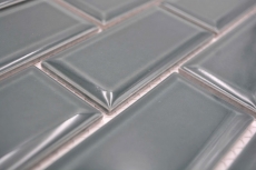Mosaïque céramique vert foncé brillant aspect métro Carreau de mosaïque cuisine Miroir de salle de bain Paroi de douche MOS24-06G_f