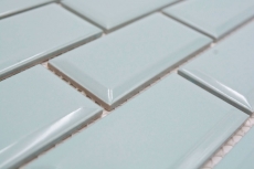 Mosaïque céramique vert menthe brillant aspect métro Carreau de cuisine Miroir de salle de bain Paroi de douche MOS24-06M_f