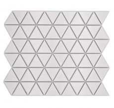Mosaïque céramique blanche mate aspect triangulaire Carreau de cuisine Miroir de salle de bain Paroi de douche MOS13-t41_f