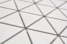 Mosaïque céramique blanche mate aspect triangulaire Carreau de cuisine Miroir de salle de bain Paroi de douche MOS13-t41_f