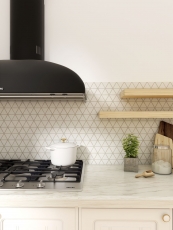 Mosaïque céramique blanche mate aspect triangulaire Carreau de cuisine Miroir de salle de bain Paroi de douche MOS13-t41_f