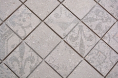 Mosaïque céramique grise mate aspect rétro Carreau de cuisine Miroir de salle de bain Paroi de douche MOS14-G3_f
