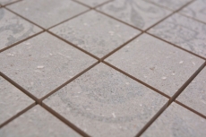 Mosaïque céramique grise mate aspect rétro Carreau de cuisine Miroir de salle de bain Paroi de douche MOS14-G3_f