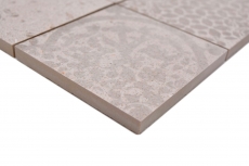 Mosaïque céramique beige mat aspect rétro Carreau de cuisine Miroir de salle de bain Paroi de douche MOS23-B5_f