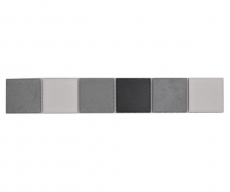 Bordure Borde Mosaïque grise mate Carreau de cuisine Miroir de salle de bains Paroi de douche MOS14BOR-0123_f