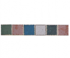 Bordure Borde Mosaïque multicolore mat aspect rétro Carreau de cuisine Miroir de salle de bain Mur de douche MOS24BOR-1234_f
