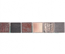 Bordure Borde Mosaïque multicolore mat aspect rétro Carreau de cuisine Miroir de salle de bain Mur de douche MOS24BOR-1235_f