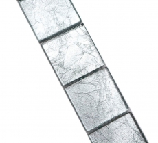 Bordure Borde Mosaïque argentée brillante Carreau de cuisine Miroir de salle de bain Paroi de douche MOS123BOR-8SB26_f