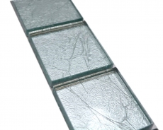 Bordure Borde Mosaïque argentée brillante Carreau de cuisine Miroir de salle de bain Paroi de douche MOS123BOR-8SB26_f