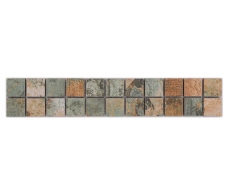 Bordure Borde Mosaïque mix beige/brun/vert mat aspect moquette carreau de mosaïque mur cuisine carrelage salle de bain mur douche MOS18BOR-25CB_f