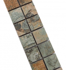 Bordure Borde Mosaïque mix beige/brun/vert mat aspect moquette carreau de mosaïque mur cuisine carrelage salle de bain mur douche MOS18BOR-25CB_f