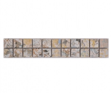 Bordure Borde Mosaïque mix léger multicolore mat aspect moquette carreau de mosaïque mur cuisine carrelage salle de bain mur douche MOS18BOR-25CS_f