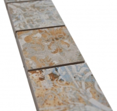 Bordure Borde Mosaïque mix léger multicolore mat aspect moquette carreau de mosaïque mur cuisine carrelage salle de bain mur douche MOS14BOR-47CS_f