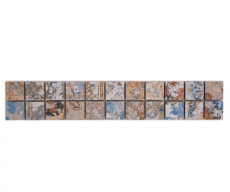 Bordure Borde Mosaïque mix fort multicolore mat aspect moquette carreau de mosaïque mur cuisine carrelage salle de bain mur douche MOS18BOR-25CV_f