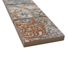 Bordure Borde Mosaïque mix fort multicolore mat aspect moquette carreau de mosaïque mur cuisine carrelage salle de bain mur douche MOS16BOR-71CV_f