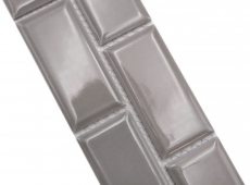 Bordure Borde Mosaïque gris brillant aspect métro Carreau de cuisine Miroir de salle de bain Paroi de douche MOS26BORM-0202_f