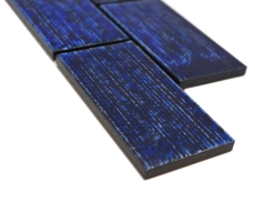Bordure Borde Mosaïque bleu brillant aspect composite Carreau de cuisine Miroir de salle de bain Paroi de douche MOS26BOR-KAS6_f