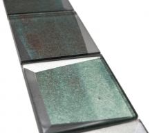 Bordure Borde Mosaïque vert brillant 3D aspect carreau de mosaïque mur cuisine miroir salle de bain mur douche MOS88BOR-XB20_f