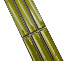 Bordure Borde Mosaïque vert clair brillant aspect baguettes Carreau de cuisine Miroir de salle de bain Mur de douche MOS24BOR-CS16_f