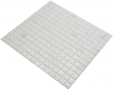 Mosaïque de verre Carreau de mosaïque blanc brillant aspect piscine Carreau de mosaïque mur de cuisine Miroir de salle de bain Mur de douche MOS200-A02_f