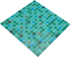 Mosaïque de verre Carreau de mosaïque mix turquoise vert cuivre brillant aspect piscine Carreau de mosaïque mur cuisine carrelage salle de bain mur douche MOS200-SMT_f
