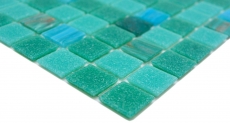 Mosaïque de verre Carreau de mosaïque mix turquoise vert cuivre brillant aspect piscine Carreau de mosaïque mur cuisine carrelage salle de bain mur douche MOS200-SMT_f