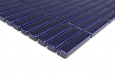 Motif main mosaïque céramique bâtonnets rétro vintage années 50 années 60 plaquette bleu cobalt brillant MOS24-BM5_m