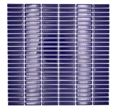 Motif main mosaïque céramique bâtonnets rétro vintage années 50 années 60 plaquette bleu cobalt brillant MOS24-BM5_m