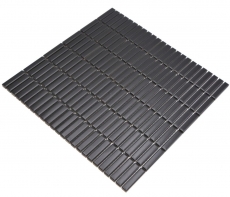 Motif à main Mosaïque Céramique Baguettes Rétro Vintage Années 50 Années 60 Lanière noire mate MOS24-BM8_m