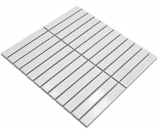 Motif main Mosaïque céramique bâtonnets Modern Art blanc brillant MOS24-S10_m