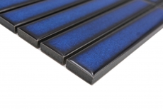 Motif main mosaïque céramique bâtonnets Modern Art bleu cobalt brillant MOS24-S40_m