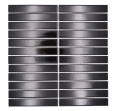Motif main mosaïque céramique bâtonnets Modern Art noir brillant MOS24-S50_m