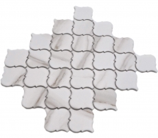 Motif main Mosaïque céramique Florentine Calacatta Vintage blanc gris-brun mat MOS13-0204_m