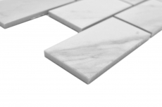 Échantillon manuel de carreaux de mosaïque en céramique assemblage Cararra blanc gris mat MOS26M-1102_m