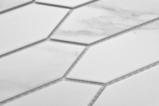 Échantillon manuel de mosaïque céramique Hexagone hexagonal Cararra blanc gris mat MOS13-L1102_m