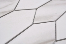 Échantillon manuel de mosaïque céramique Hexagone hexagonal Calacatta blanc gris brun mat MOS13-L1112_m