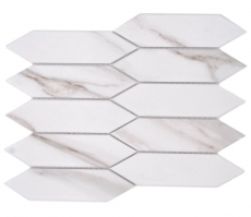 Échantillon manuel de mosaïque céramique Hexagone hexagonal Calacatta blanc gris brun mat MOS13-L1112_m