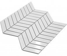 Échantillon manuel de carreaux de mosaïque céramique à chevrons uni blanc brillant MOS24-EV31_m