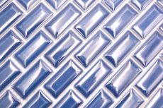 Échantillon manuel de carreaux de mosaïque céramique assemblage mural uni bleu cobalt MOS26-0414_m